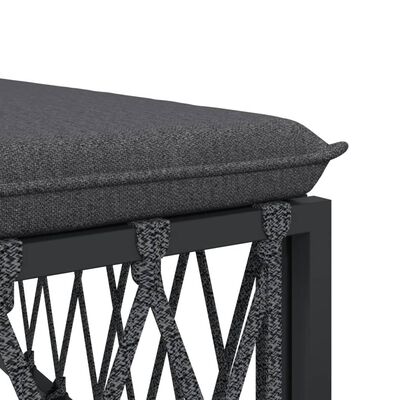 vidaXL Salon de jardin avec coussins 10 pcs anthracite acier