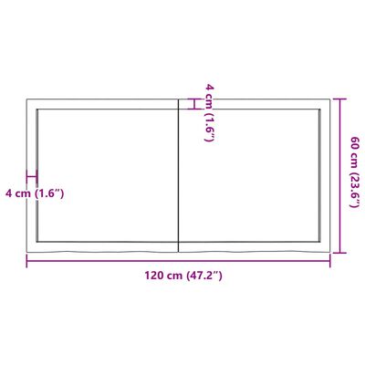 vidaXL Dessus de table marron clair bois chêne massif traité