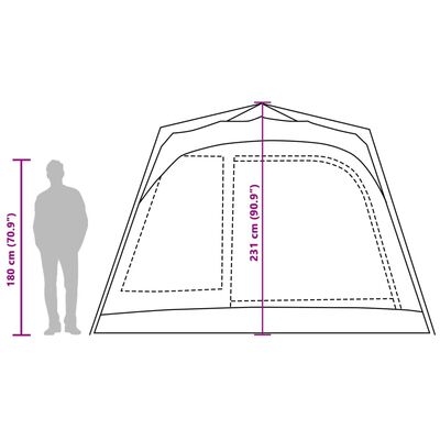 vidaXL Tente familiale cabine 7 personnes bleu dégagement rapide