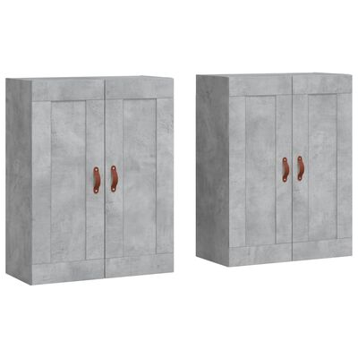 vidaXL Armoires murales 2 pcs gris béton bois d'ingénierie