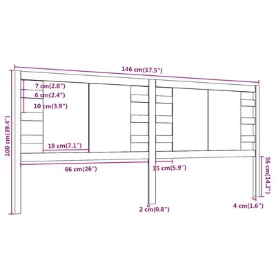 vidaXL Tête de lit Blanc 146x4x100 cm Bois massif de pin