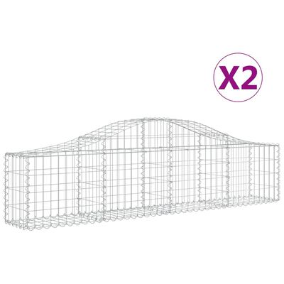 vidaXL Paniers à gabions arqués 2 pcs 200x30x40/60 cm Fer galvanisé