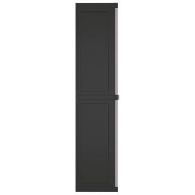 vidaXL Armoire de rangement d'extérieur gris et noir 65x37x165 cm PP