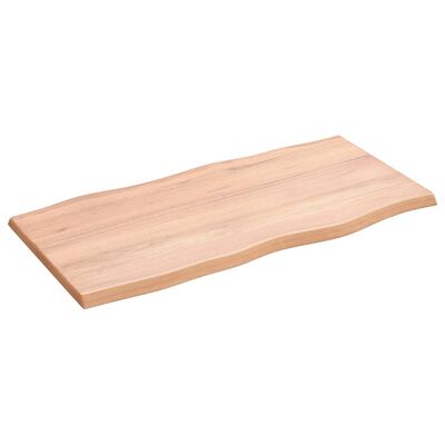 vidaXL Dessus de table bois chêne massif traité bordure assortie