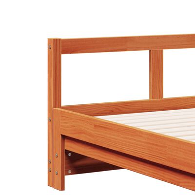 vidaXL Lit de jour sans matelas cire marron 80x200 cm bois pin massif