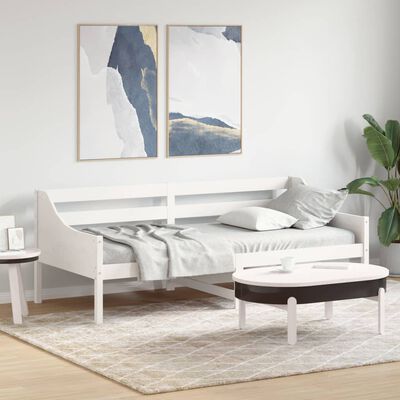 vidaXL Lit de jour sans matelas blanc 90x200 cm bois de pin massif