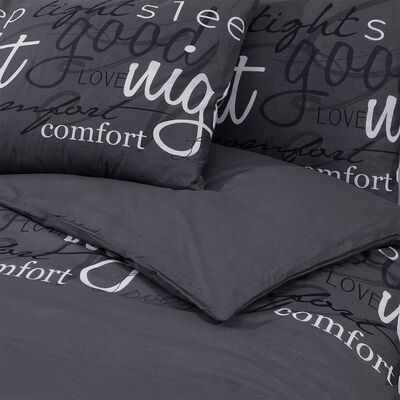 vidaXL Ensemble de housse de couette Noir 200x200 cm Coton