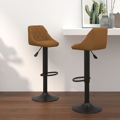 vidaXL Tabourets de bar lot de 2 marron velours