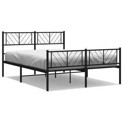 vidaXL Cadre de lit métal sans matelas avec pied de lit noir 120x200cm