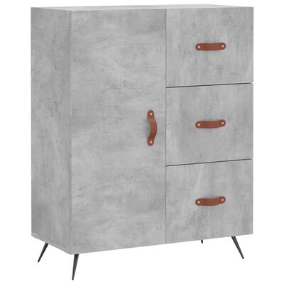 vidaXL Buffet haut Gris béton 69,5x34x180 cm Bois d'ingénierie