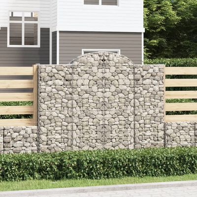 vidaXL Paniers à gabions arqués 7 pcs 200x30x160/180 cm Fer galvanisé