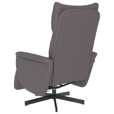 vidaXL Fauteuil inclinable de massage repose-pieds gris similicuir