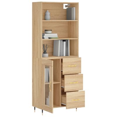 vidaXL Buffet haut Chêne sonoma 69,5x34x180 cm Bois d'ingénierie