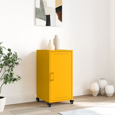 vidaXL Buffet jaune moutarde 36x39x72 cm acier