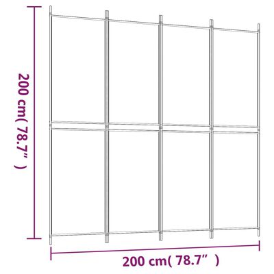 vidaXL Cloison de séparation 4 panneaux Anthracite 200x200 cm Tissu