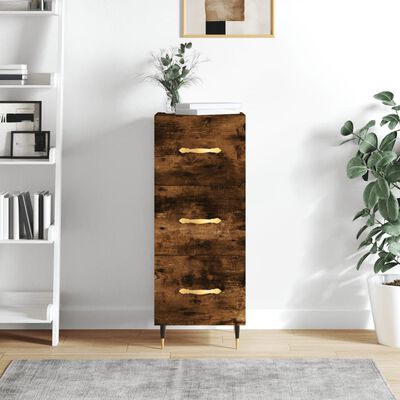 vidaXL Buffet Chêne fumé 34,5x34x90 cm Bois d'ingénierie