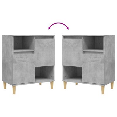 vidaXL Buffets 2 pcs gris béton 60x35x70 cm bois d'ingénierie