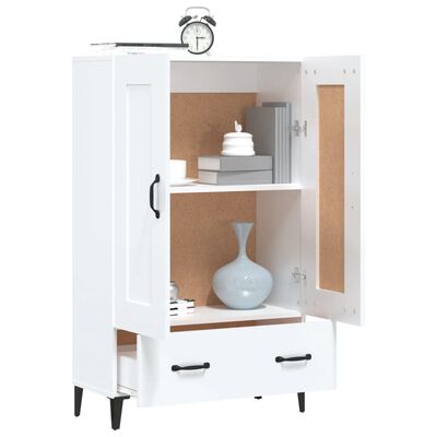 vidaXL Buffet Blanc brillant 70x31x115 cm Bois d'ingénierie