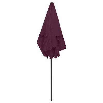 vidaXL Parasol de plage rouge bordeaux 180x120 cm