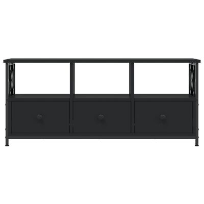 vidaXL Meuble TV noir 102x33x45 cm bois d'ingénierie et fer