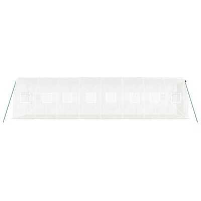 vidaXL Serre avec cadre en acier blanc 16 m² 8x2x2 m