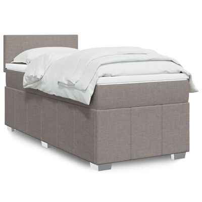 vidaXL Sommier à lattes de lit avec matelas Taupe 90x190 cm Tissu