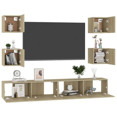 vidaXL Ensemble de meubles TV 6 pcs Chêne sonoma Bois d'ingénierie