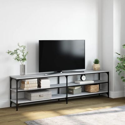 vidaXL Meuble TV sonoma gris 180x30x50 cm bois d'ingénierie et métal