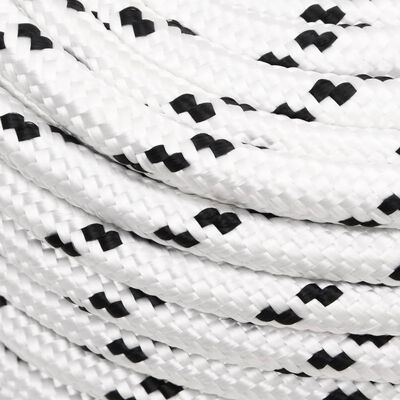 vidaXL Corde de bateau tressé Blanc 14 mmx100 m Polyester