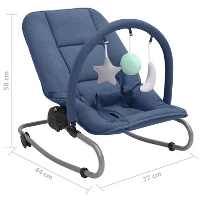 vidaXL Transat pour bébé Bleu marine Acier