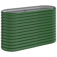 vidaXL Lit surélevé de jardin Acier enduit de poudre 114x40x68 cm Vert