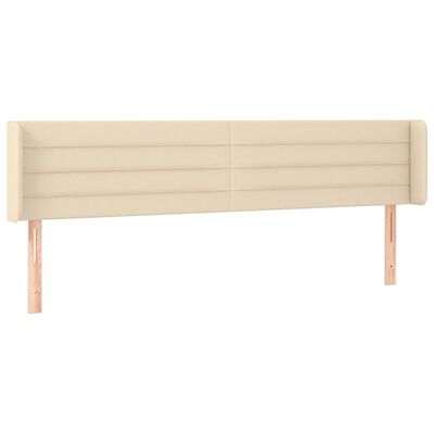 vidaXL Tête de lit avec oreilles Crème 203x16x78/88 cm Tissu