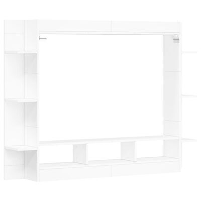 vidaXL Meuble TV blanc 152x22x113 cm bois d'ingénierie