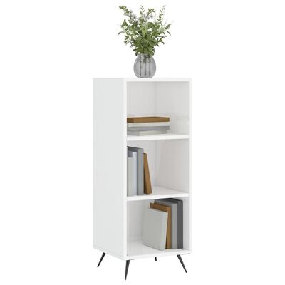 vidaXL Armoire à étagères blanc brillant 34,5x32,5x90 cm