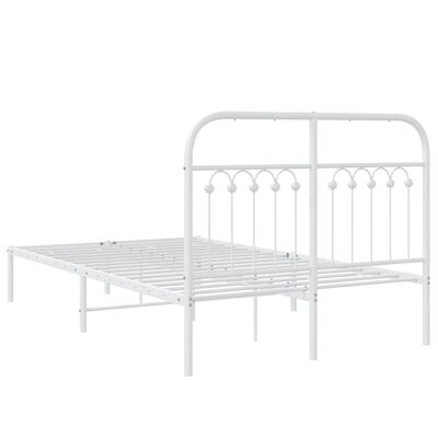 vidaXL Cadre de lit métal sans matelas et tête de lit blanc 120x190 cm