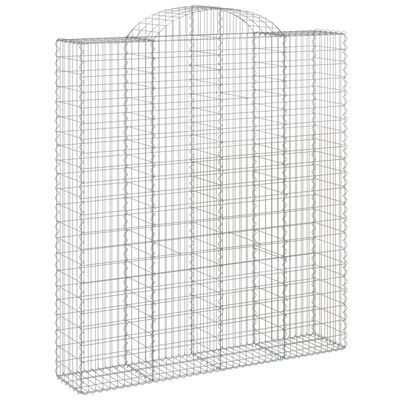 vidaXL Paniers à gabions arqués 3 pcs 200x50x220/240 cm Fer galvanisé