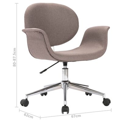 vidaXL Chaises pivotantes à manger lot de 2 taupe tissu