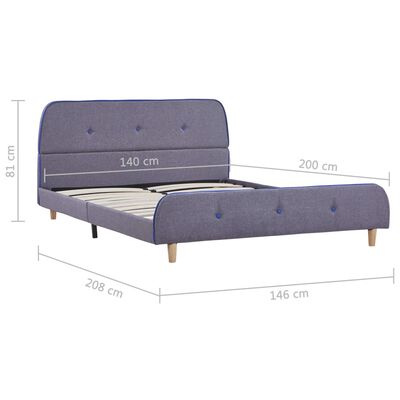 vidaXL Cadre de lit sans matelas gris clair tissu 140x200 cm