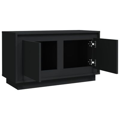 vidaXL Meuble TV noir 80x35x45 cm bois d'ingénierie