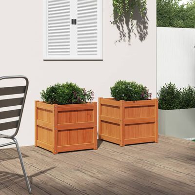 vidaXL Jardinières 2 pcs cire marron bois de pin massif