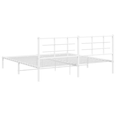 vidaXL Cadre de lit métal sans matelas et tête de lit blanc 200x200 cm