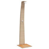 vidaXL Douche d'extérieur beige 55x60x224cm résine tressée bois acacia