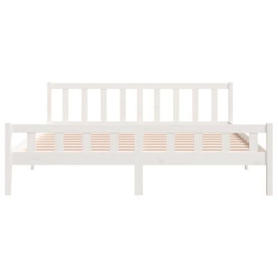 vidaXL Cadre de lit Blanc Bois massif 180x200 cm Super King