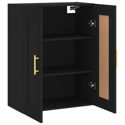 vidaXL Armoire murale noir 69,5x34x90 cm bois d'ingénierie