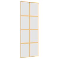 vidaXL Porte coulissante doré 76x205 cm verre ESG dépoli et aluminium