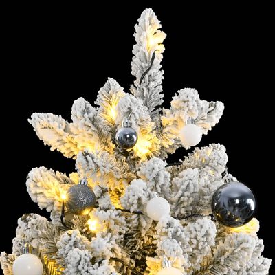 vidaXL Sapin de Noël artificiel articulé 300 LED et boules 180 cm