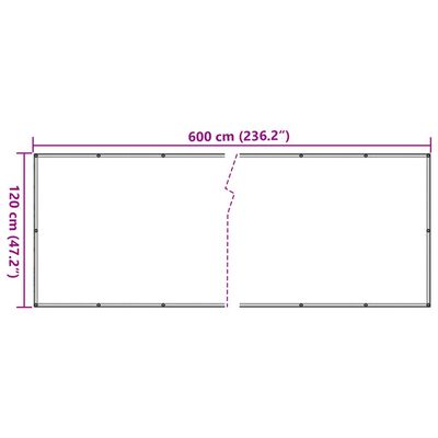 vidaXL Écran d'intimité de balcon anthracite 600x120 cm PVC