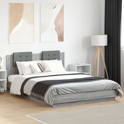 vidaXL Cadre de lit sans matelas sonoma gris 140x200 cm