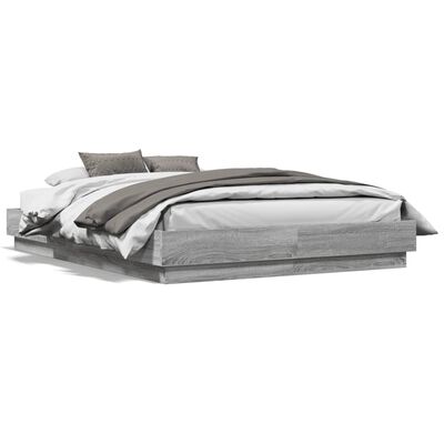 vidaXL Cadre de lit sans matelas sonoma gris 120x190 cm