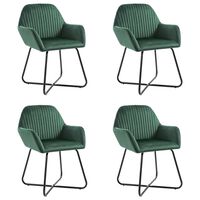 vidaXL Chaises à manger lot de 4 vert velours